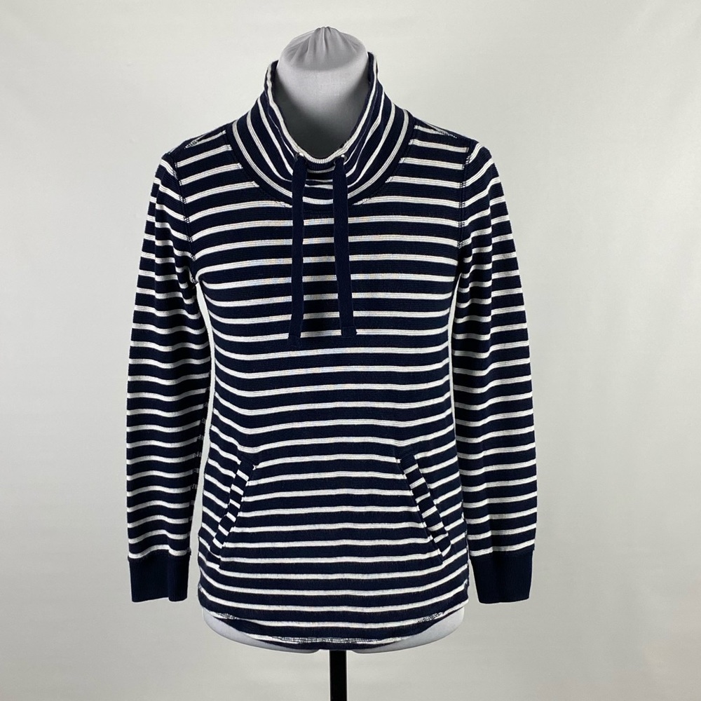 J Crew Factory Striped Funnel Neck Top